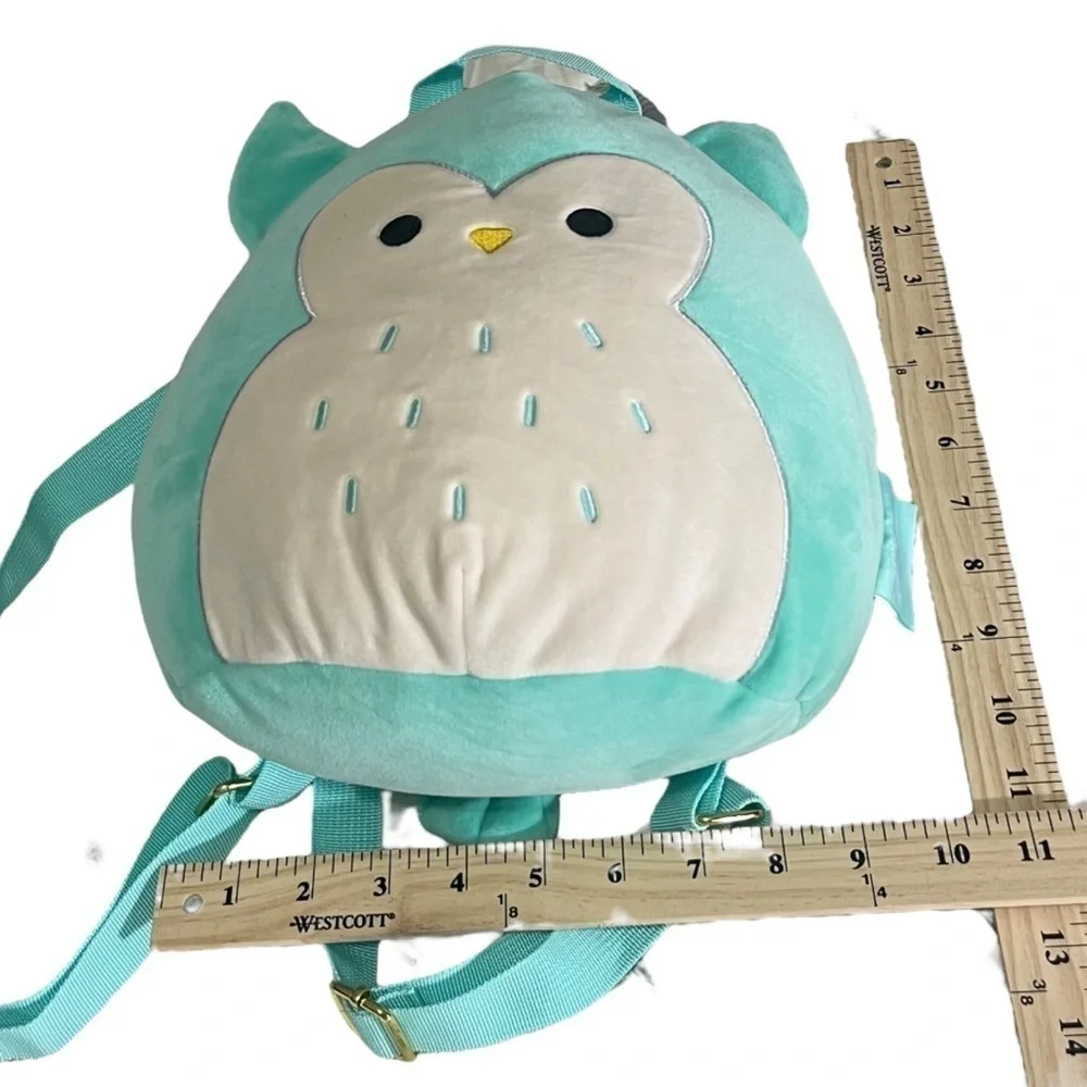 Original Squishmallows Plush Winston the Owl Backpack - Color Teal - 2022